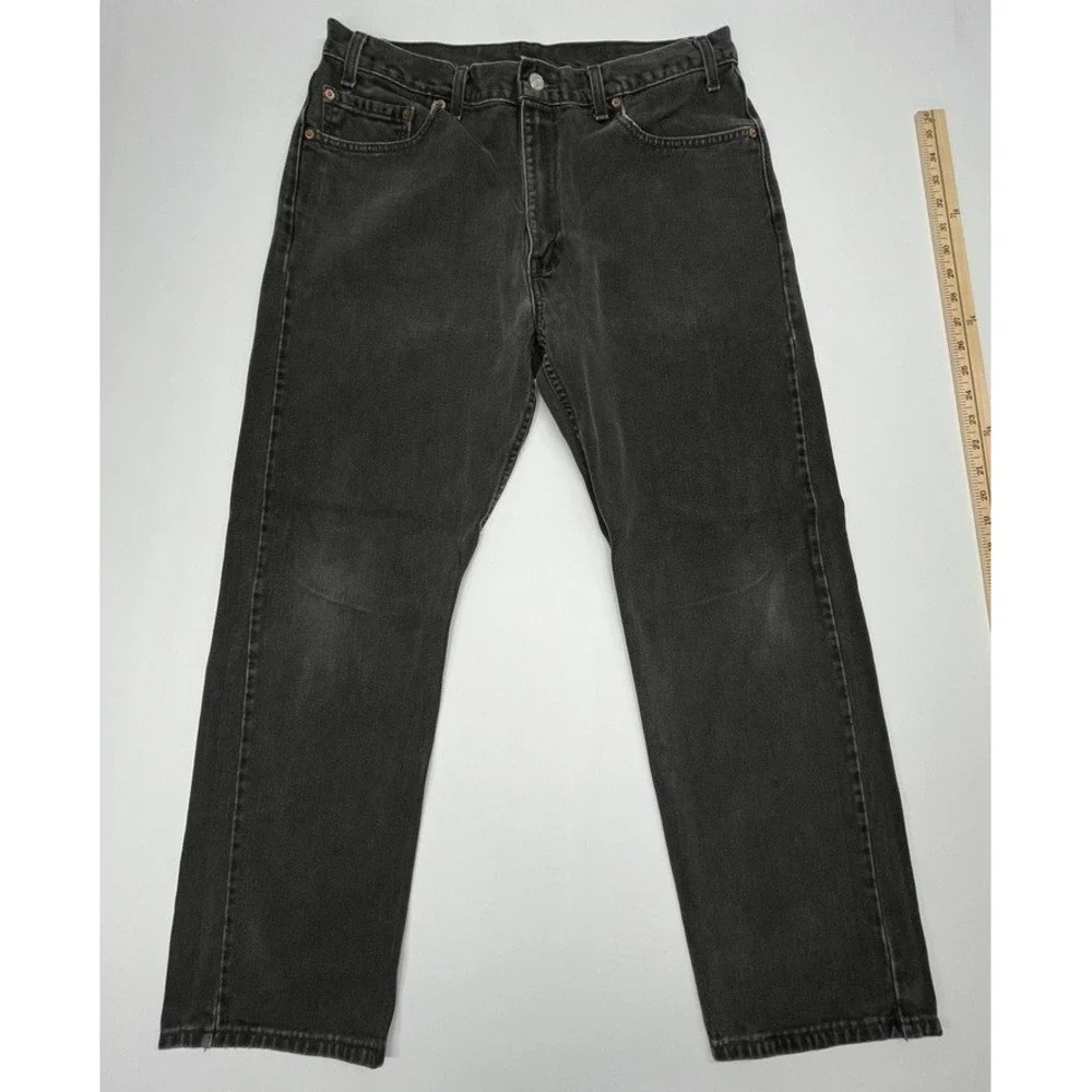 Levis 505 Mens 36x30 Black Straight Leg Jeans Vintage 2001 Streetwear Y2K